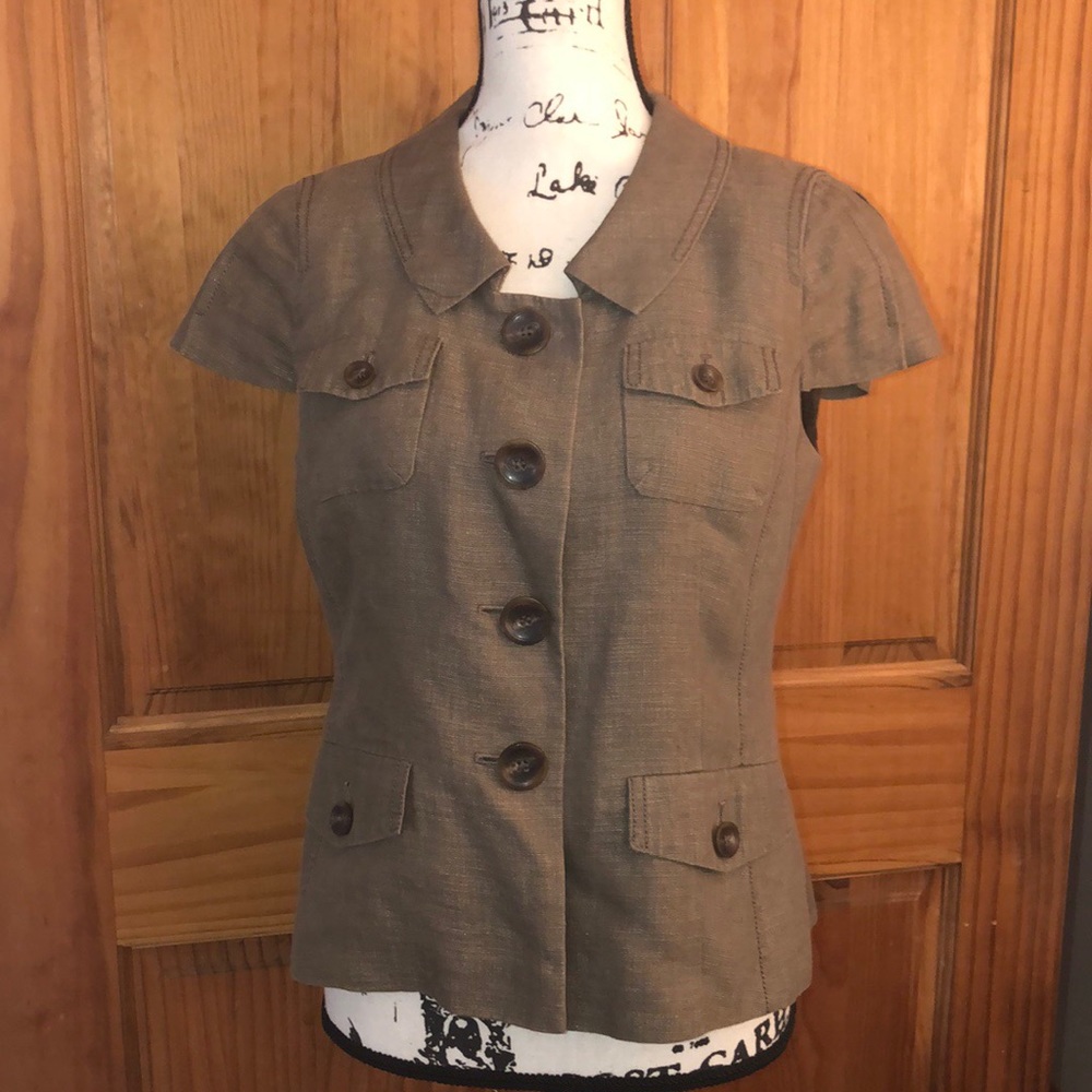 Ann Taylor Fine Italian Fabric Short Sleeve Blazer